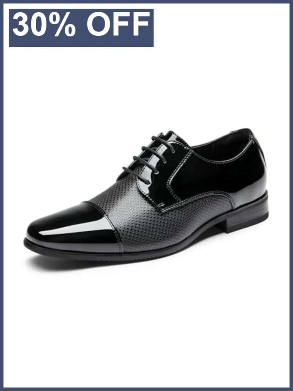 Men's Patent Vegan Leather Tuxedo Formal Oxfords, Wedding Party Dress Shoes,